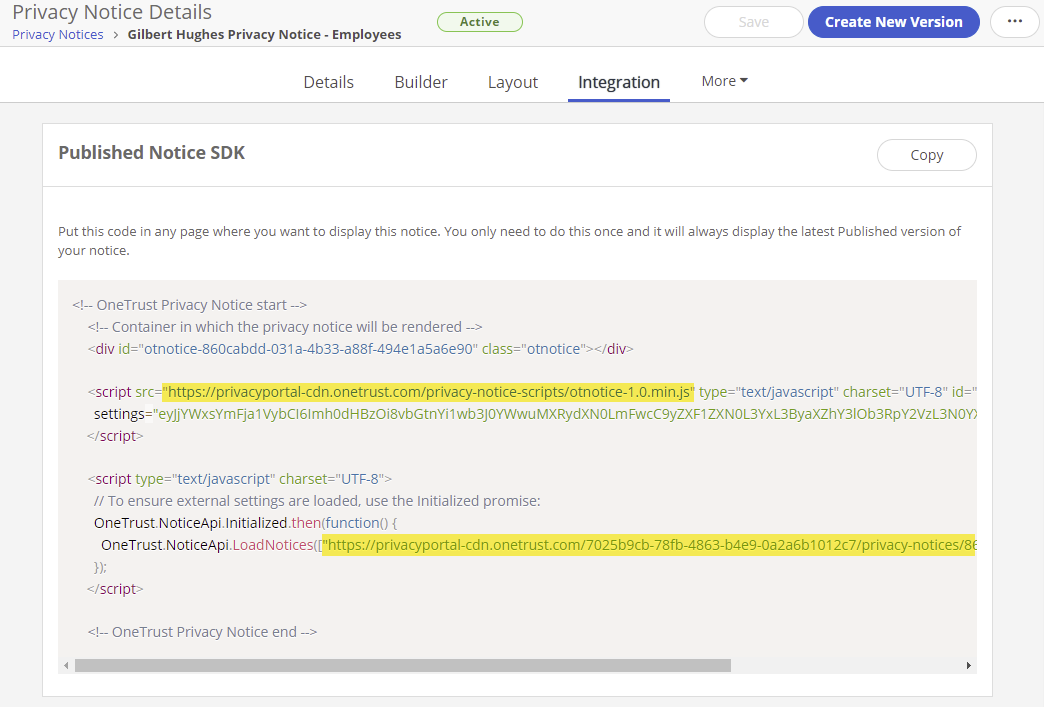 Migrating Existing Privacy Notices to the New SDK | MyOneTrust