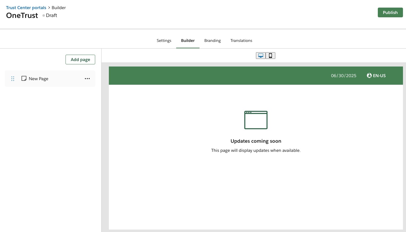 Managing Content in the Trust Center | MyOneTrust